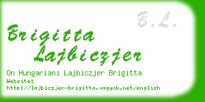 brigitta lajbiczjer business card